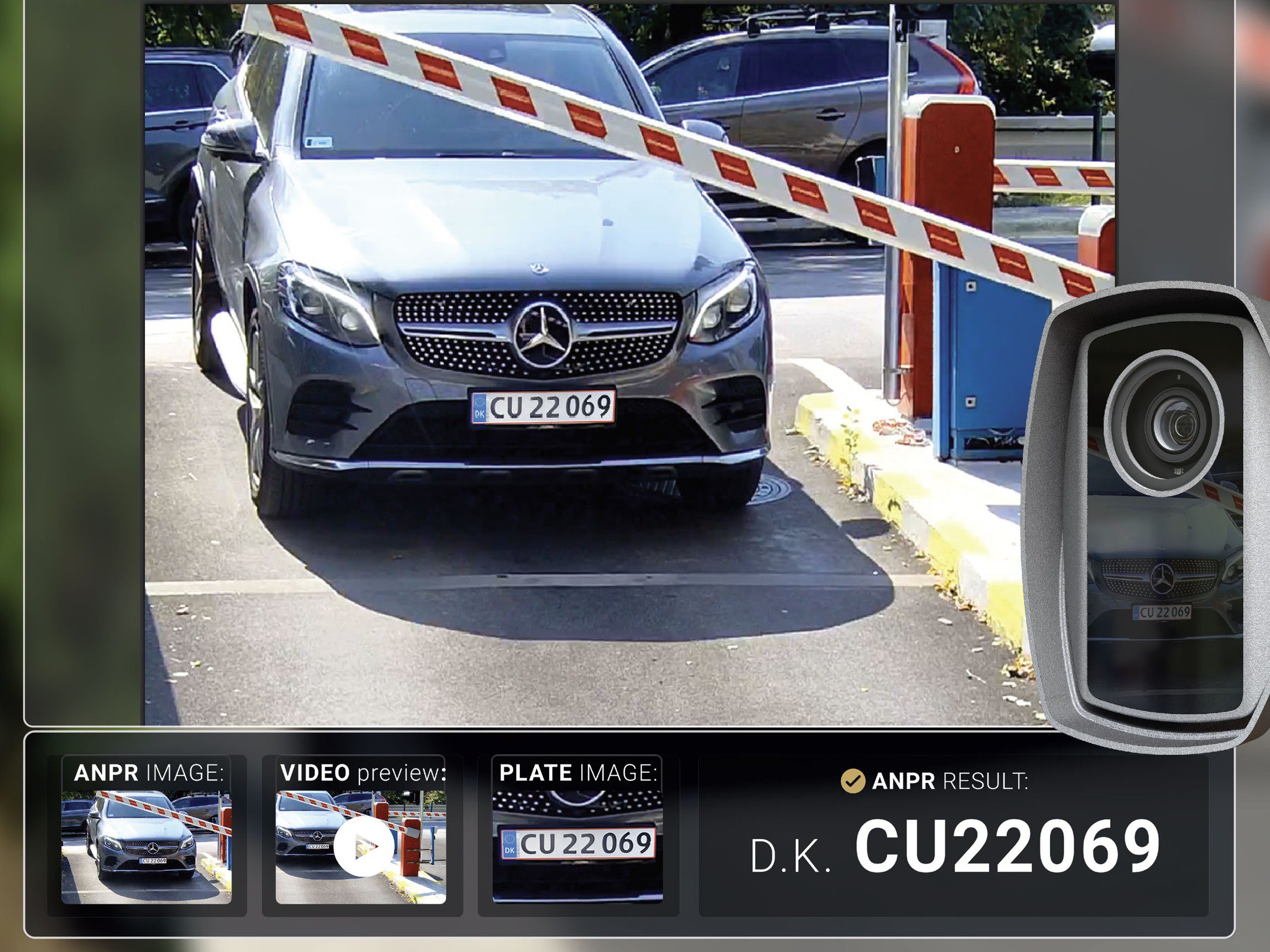 Caméra anpr pour ouverture de barrière